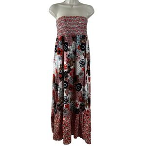 Moon Collection Women's Dress Floral Tube Cotton Cottagecore Summer  Maxi Size M